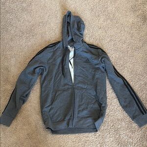 Adidas Gray Zip-Up Hoodie
